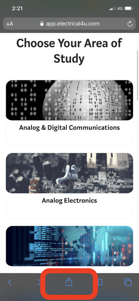 add electrical4uapp to iphone ipad screen 1